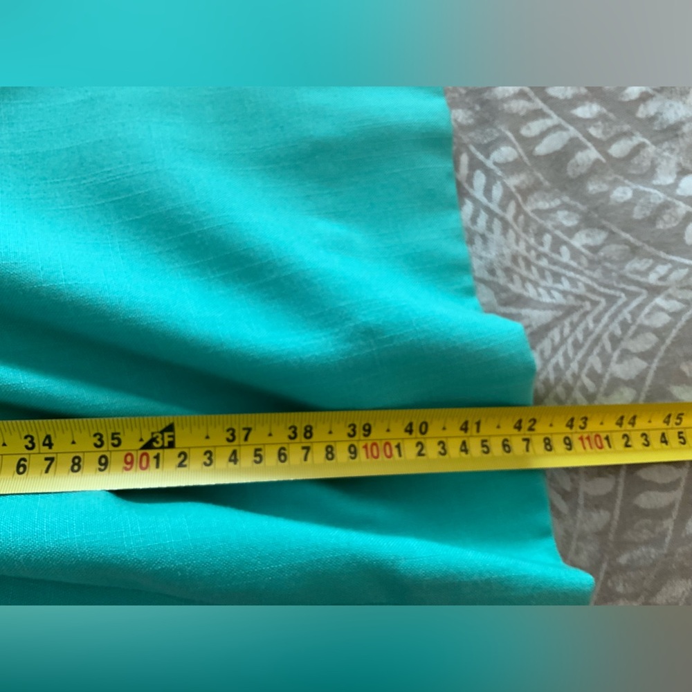 Vintage Teal Wrap-Style Long Sleeve Women's Dress with Belt - Picture 8 of 8